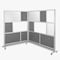Luxor Workflow Modular Wall Bundle with 2 Walls Hinge and Casters, 70'' x 70'' and 53'' x 70'', Silver MW-FWCGHCG1 - alternate 1